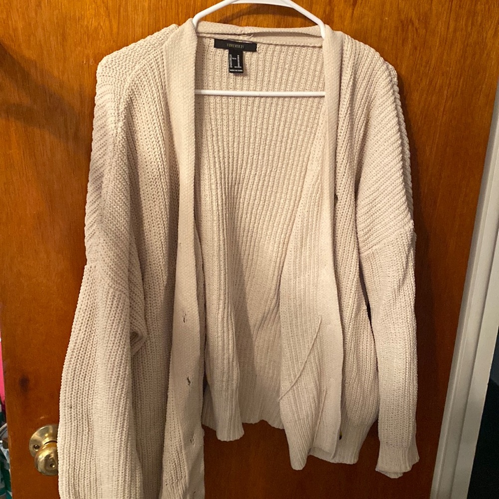 tan cardigan
